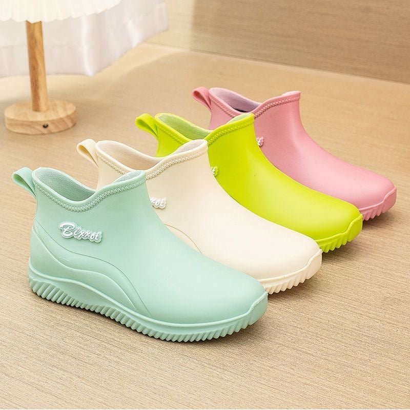 New Couple Rain Shoes Men'S And Women'S Adult Waterproof Rain Boots Super Soft Non-Slip Wear-Resistant Rubber Shoes Fleece-Lined Fashion Water Boots - Image 2